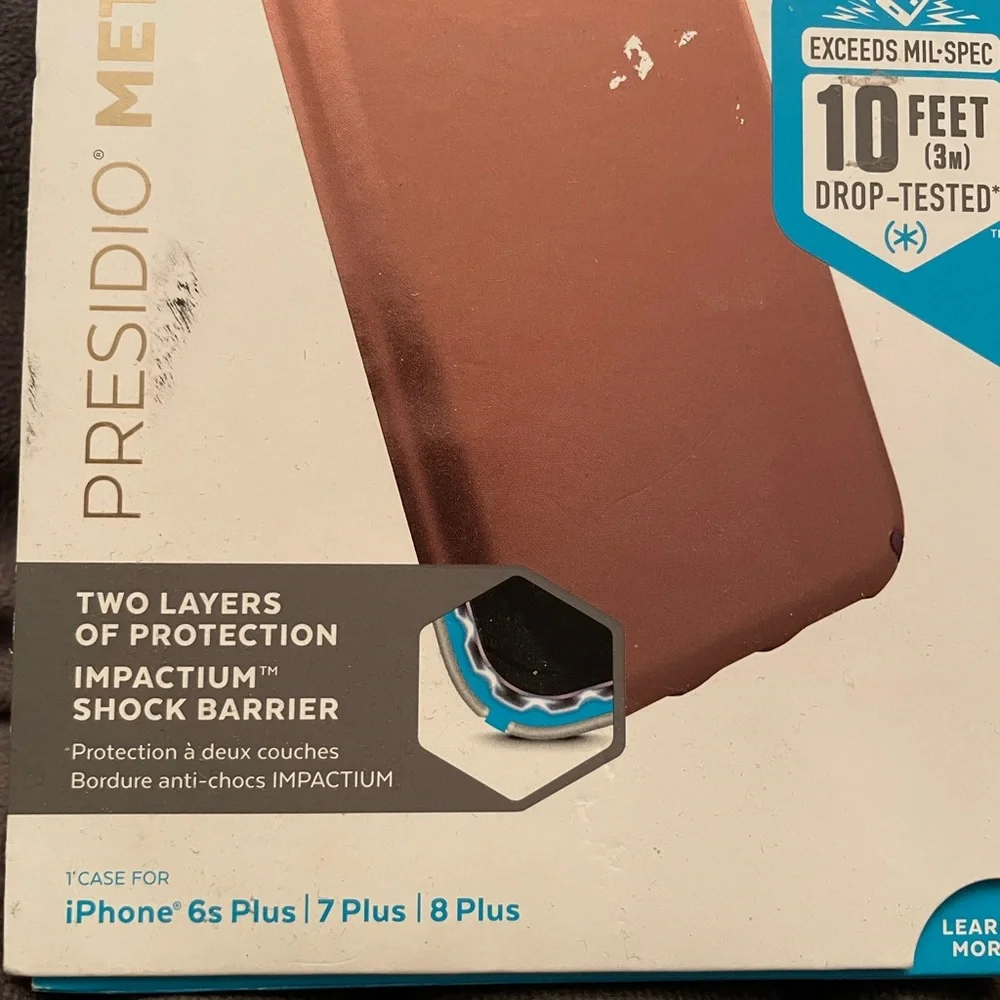 Speck presidio metallic case for iPhone 6s Plus, 7 Plus, 8 Plus-metallic rose